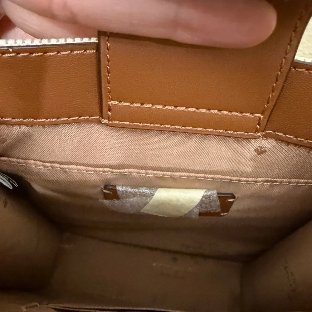 NWOT kate spade Ellie Tan and Brown Canvas Mini Tote Crossbody - Picture 8 of 12